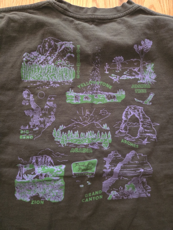 Parks Project Other - Parks Project Black Tee with Purple & Green Park Prints Unisex Medium